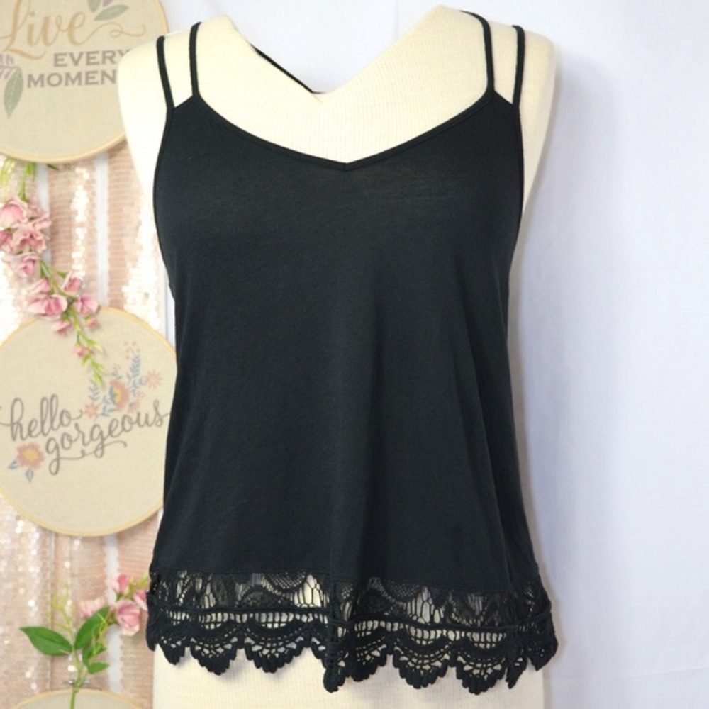 EXPRESS Black Lace Tank Top
